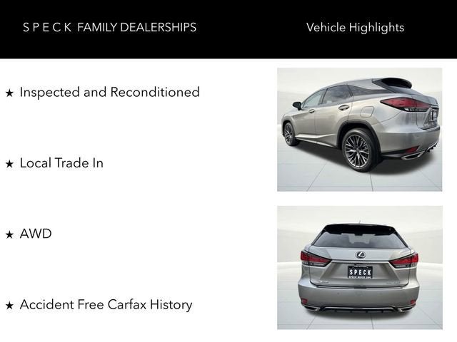 2022 Lexus RX RX 350 F SPORT Handling