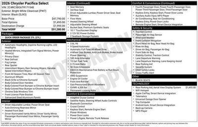 2026 Chrysler Pacifica Select AWD