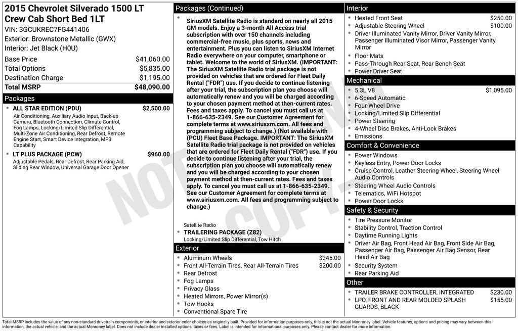 2015 Chevrolet Silverado 1500 LT LT1