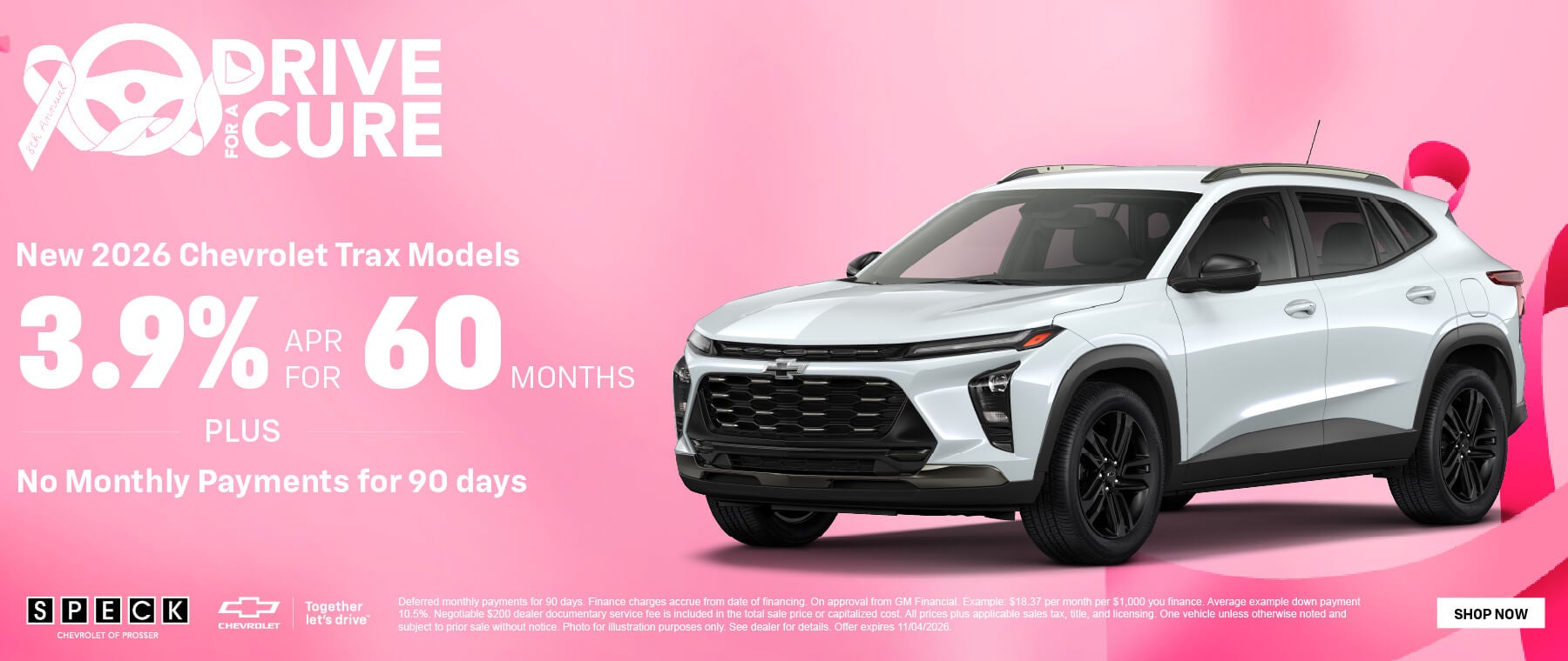 3.9 apr for 60 months chevy trax