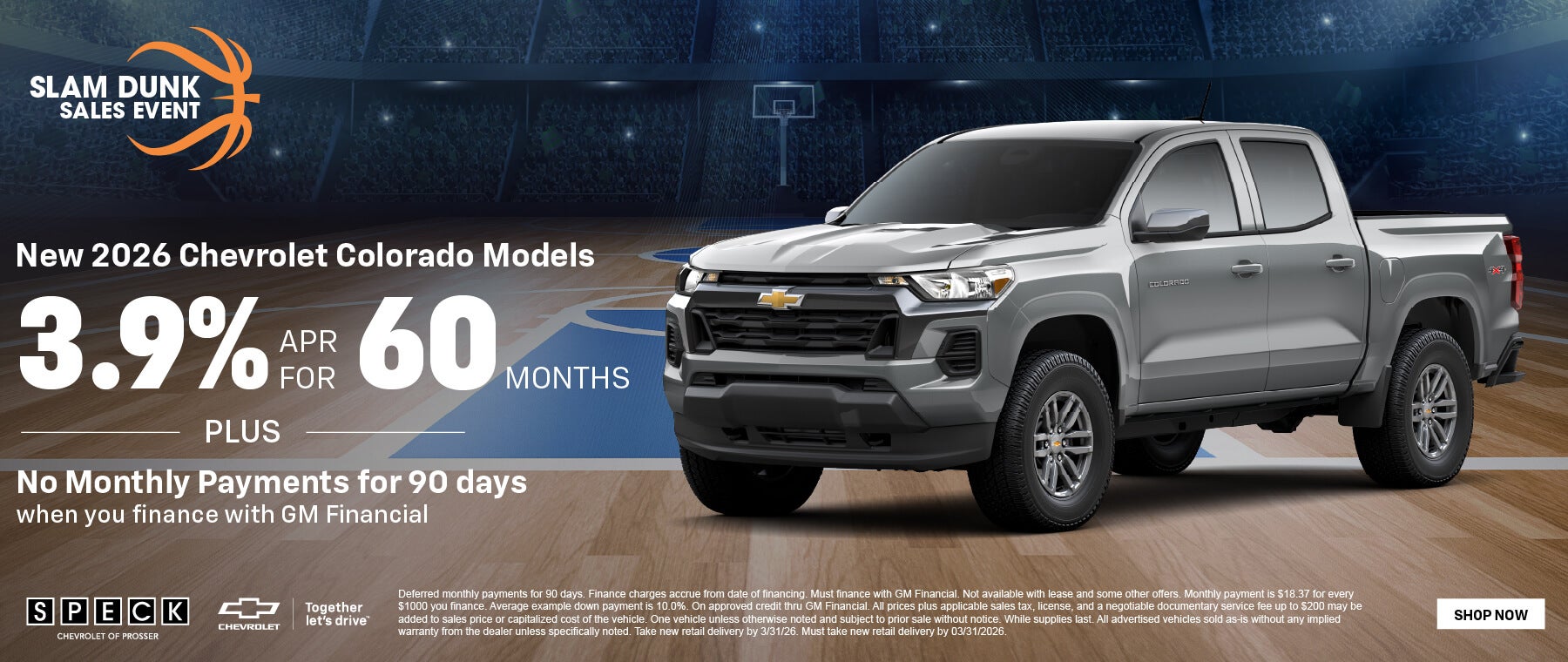 3.9 apr for 60 months on chevy colorado