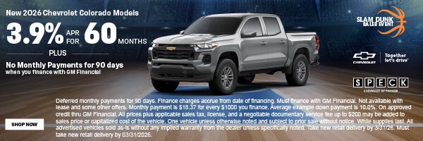 3.9 apr for 60 months on chevy colorado