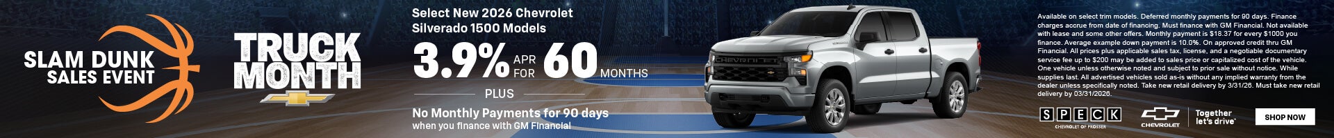 3.9 apr for 60 months on chey silverado 1500