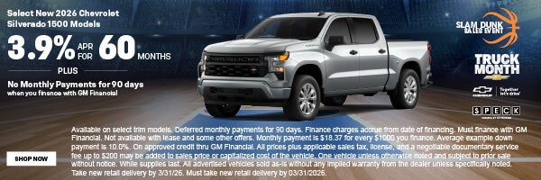 3.9 apr for 60 months on chevy silverado 1500