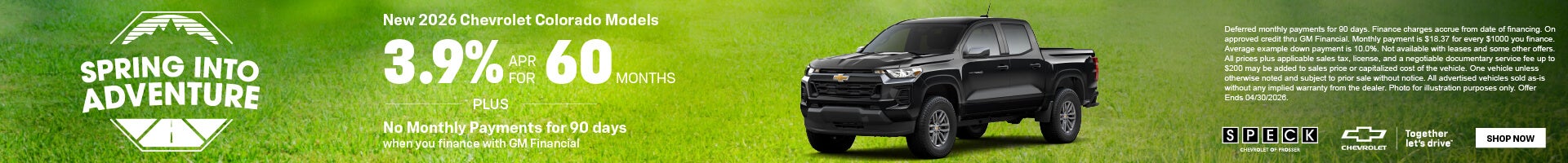 3.9 apr for 60 months chevy colorado