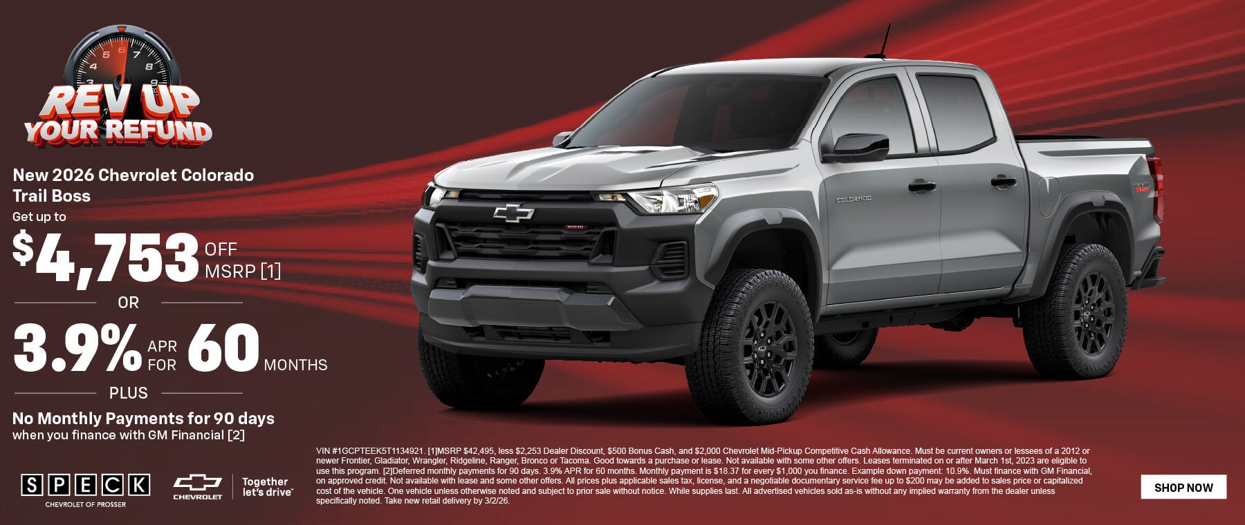 4753 off msrp on a chevy colorado