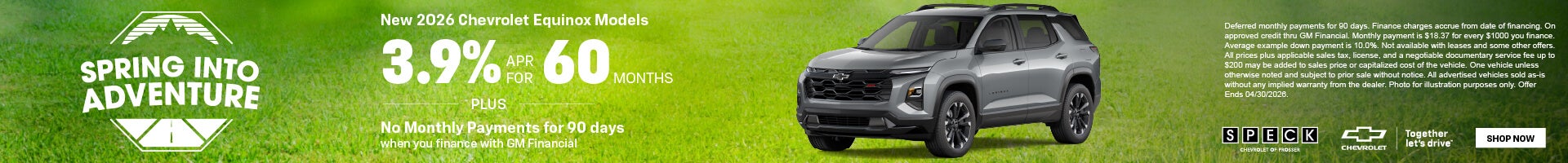 3.9 apr for 60 months chevy equinox
