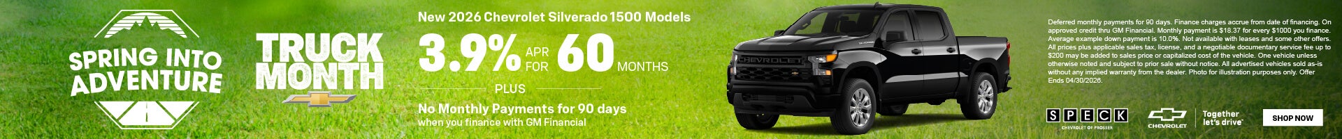 3.9 apr for 60 months chevy silverado 1500 