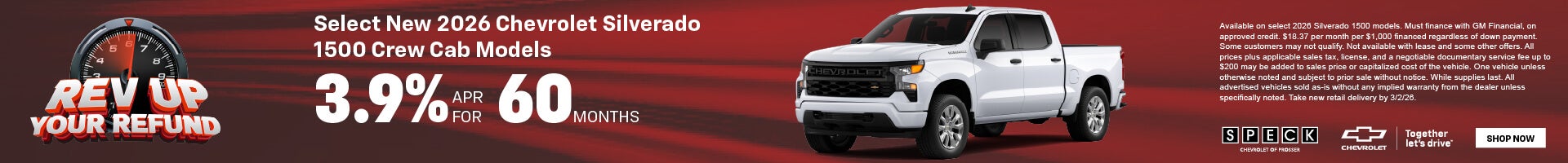 3.9 apr for 60 chevy silverado