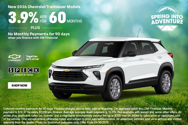 3.9 apr for 60 months chevy trailblazer