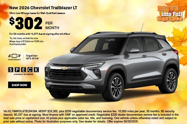 302 per month lease chevy trailblazer